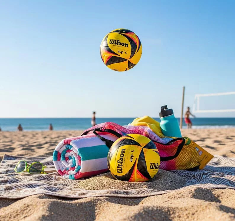 Wilson AVP OPTX Official Beach Volleyball Tour Match Game Ball - Black/Yellow